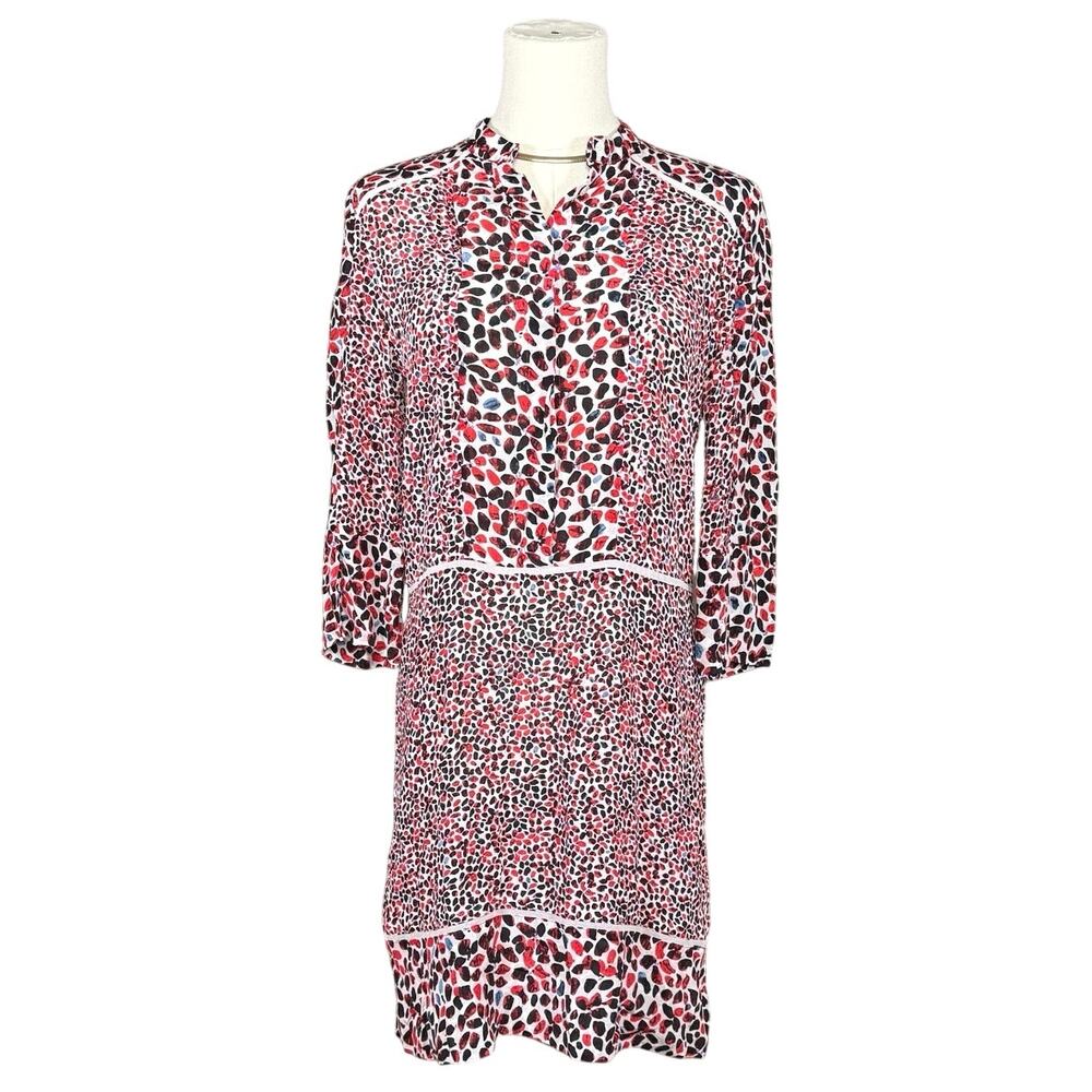 Reiss Anush Red Black White Abstract Print Dress Office Siren Women’s Size 4